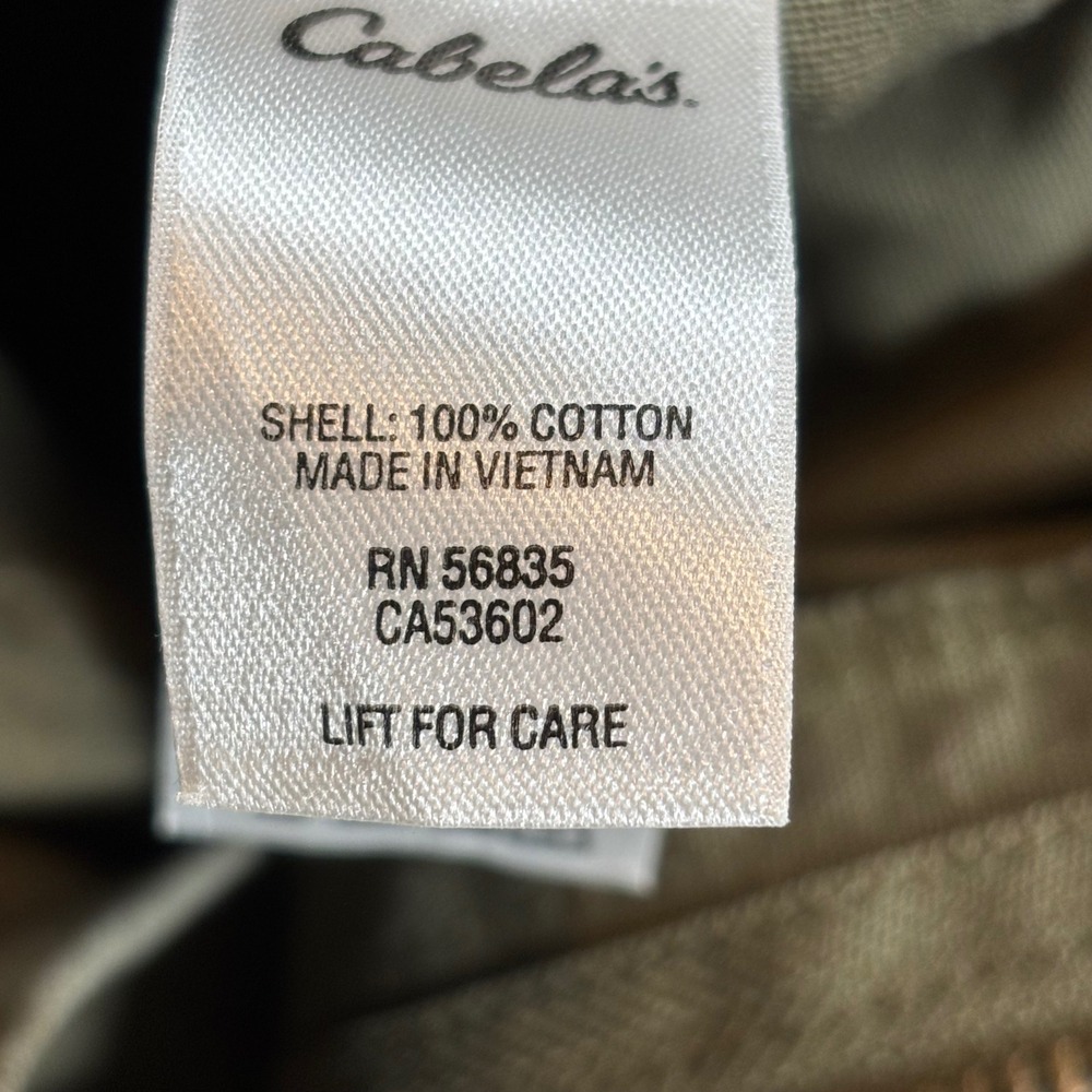 Cabelas Mens Olive Green Cotton Canvas Cargo Shorts Size 38 M25ST033 Outdoor - Picture 6 of 7